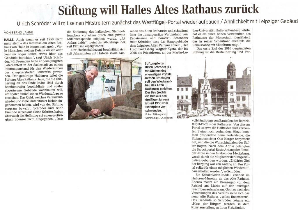 Stiftung will Halles Altes Rathaus zurück